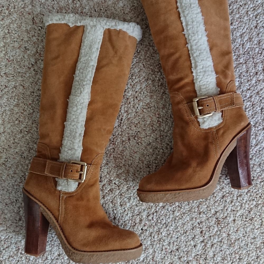 Michael Michael Kors Shearling light brown Boot size 6.5 - Picture 3 of 7